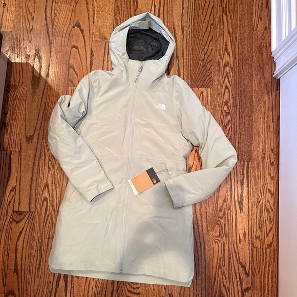 North Face Mint Green Hooded Parka Jacket S NWT